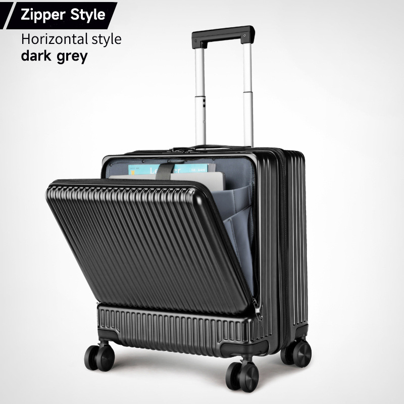 20 inch zipper trolley case with open boarding case suitcase 21