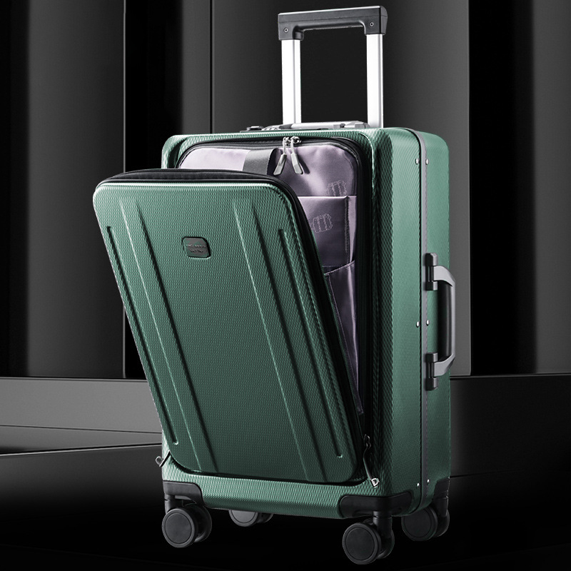 24 inch front opening trolley case multifunctional suitcase 78
