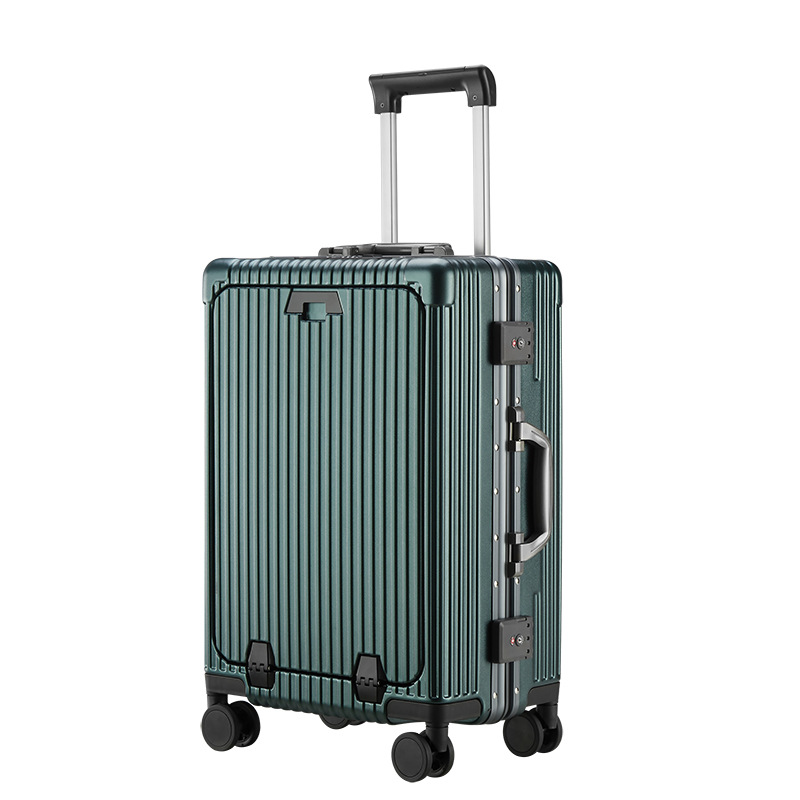 24 inch suitcase trolley case multifunctional front opening luggage 17