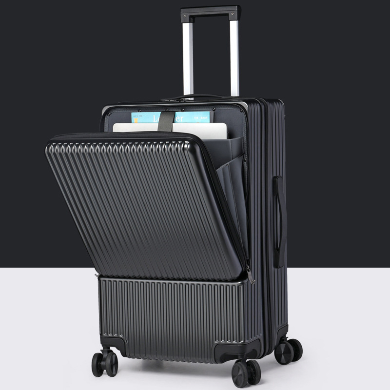 Front opening trolley case multifunctional suitcase lockbox 40