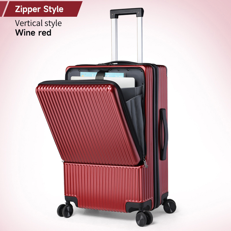 Front opening trolley case multifunctional suitcase lockbox 40