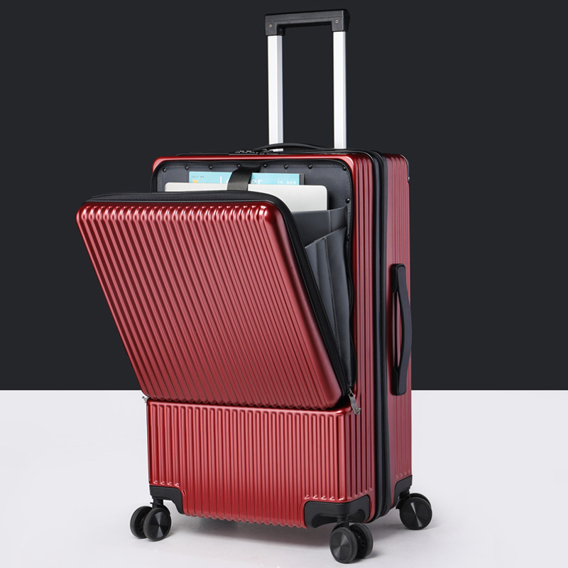 Front opening trolley case multifunctional suitcase lockbox 40
