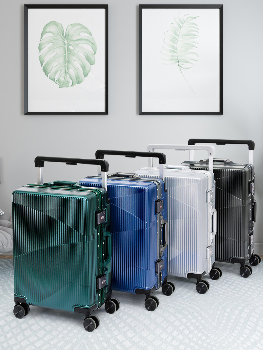 New style luggage aluminum frame trolley case 24 inch suitcase 48