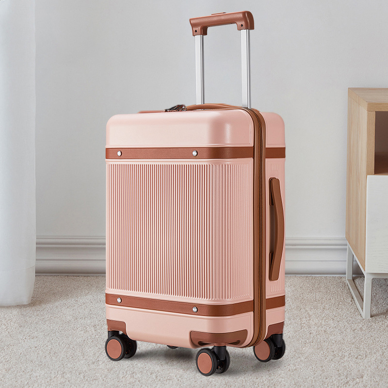 Student suitcase male 20 inch retro zipper trolley case universal wheel 39