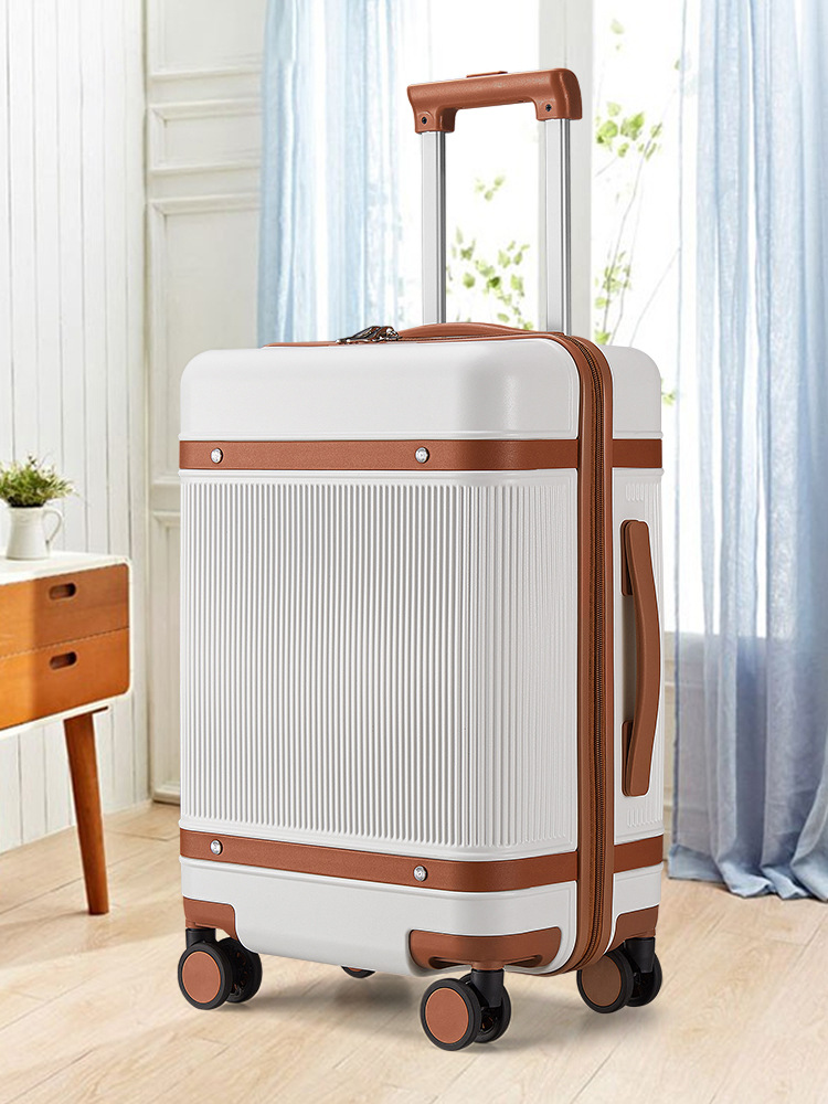 Student suitcase male 20 inch retro zipper trolley case universal wheel 39