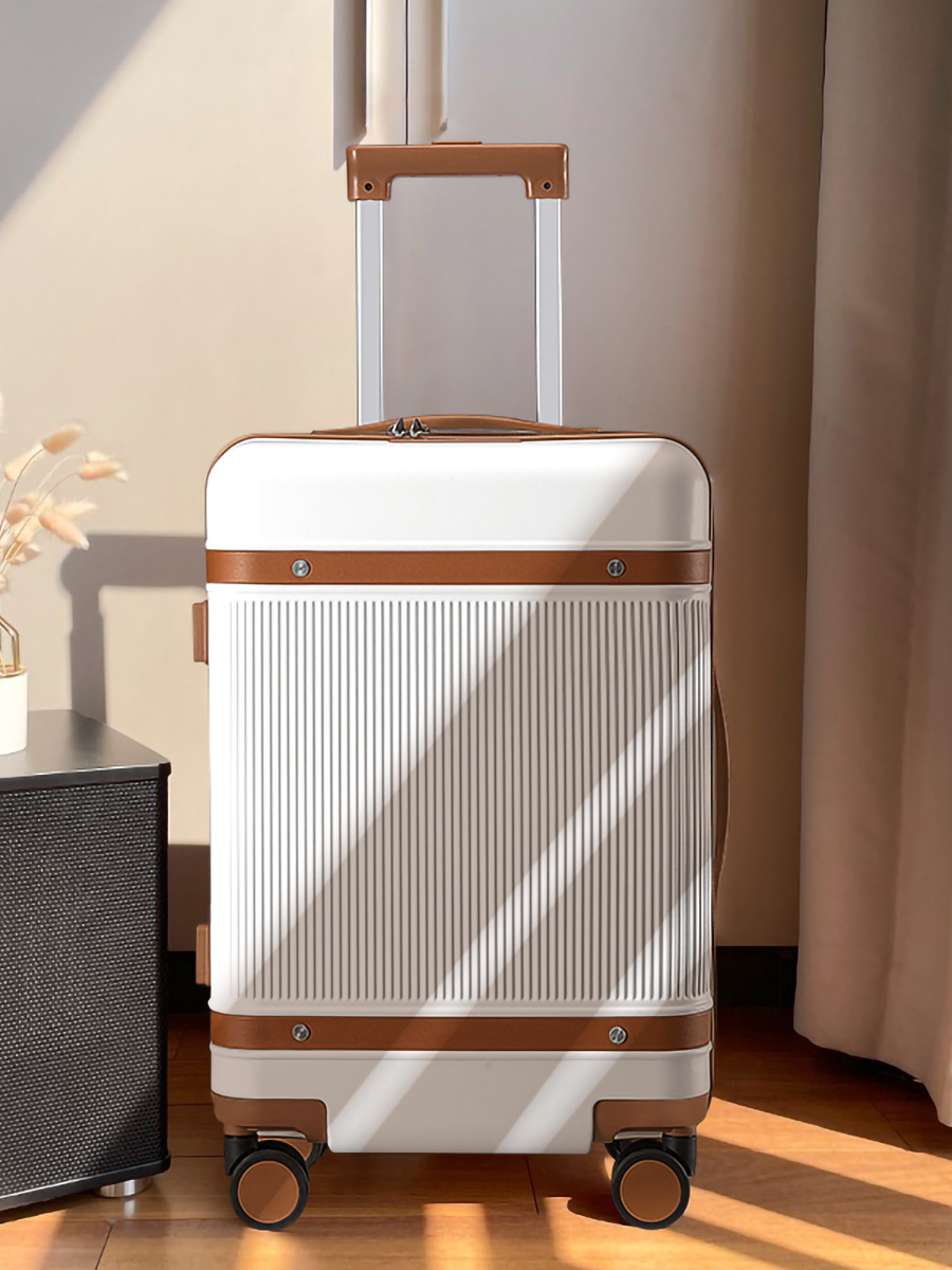 Student suitcase male 20 inch retro zipper trolley case universal wheel 39