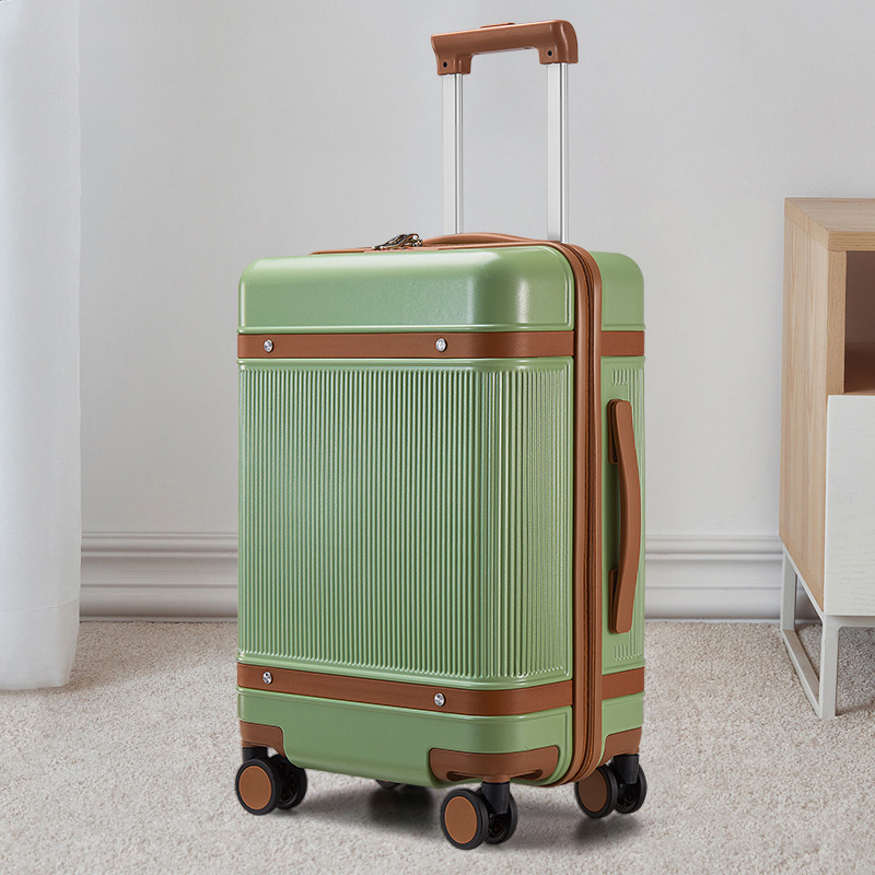 Student suitcase male 20 inch retro zipper trolley case universal wheel 39