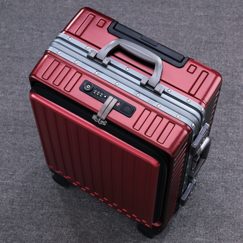 Trolley case password box multifunctional aluminum frame suitcase 05